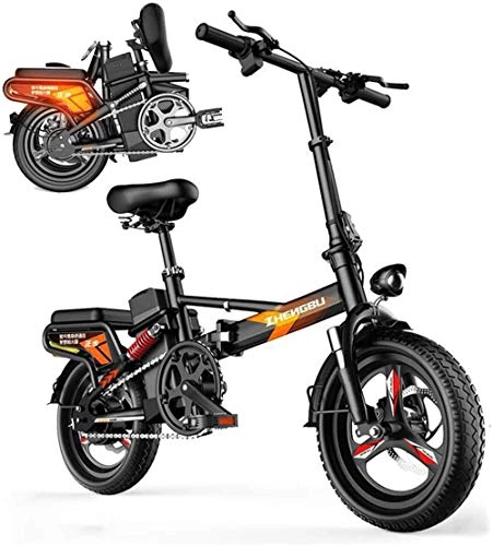 Electric Bike : Ebikes Electric Folding Bike Fat Tire 14", City Mountain Bicycle Booster 55-110KM, with 48V 400W Silent Motor Ebike, Portable Easy To Store in Caravan, Motor Home, Boat ZDWN
