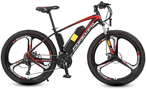 Electric Bike : Ebikes, Electric Mountain Bike 26 In with 250W 36V Lithium Battery with 27 Speed Variable Speed System with Double Hydraulic Shock Absorption Electric Bicycle Load 75kg Black Red (Size : 12AH)