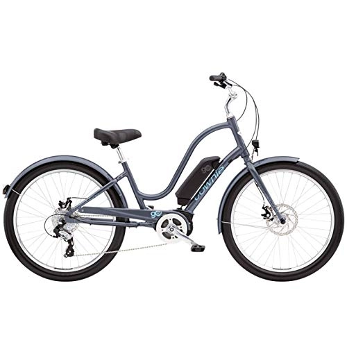 Electric Bike : Electra Townie GO! 8D E-Bike Women's Bicycle 26 Inch 250 W Bosch Motor 8 Speed Electric 25 km / h, 5684Ladies, Design Cosmic Grey - Grey Blue