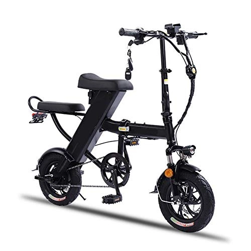 Electric Bike : Electric bicycle-12 inch tire high carbon steel folding frame -48V25A super lithium battery, cruising range up to 100KM