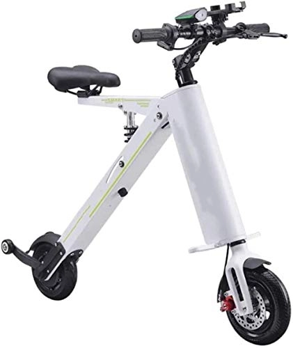 Electric Bike : Electric Bicycle Mini Folding Electric Car Adult LED Headlhts 2 Wheel Lithium Battery Bicycle Double Wheel Power Smart LED Display Portable Travel Battery Car, Colour:Red (Color : White)