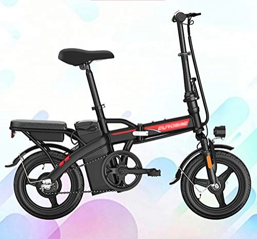 Electric Bike : Electric Bicycles Ebike 48V 240W Lithium Battery 14 Inch Tire Dual Disc Brakes Hidden Battery Design High Carbon Steel Frame- Three Riding Modes Switched At Will