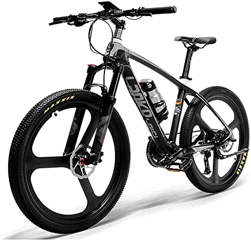Electric Bike : Electric Bike 26'' Electric Bike Carbon Fiber Frame 300W Mountain Bikes Torque Sensor System Oil And Gas Lockable Suspension Fork City Adult Bicycle Ebike