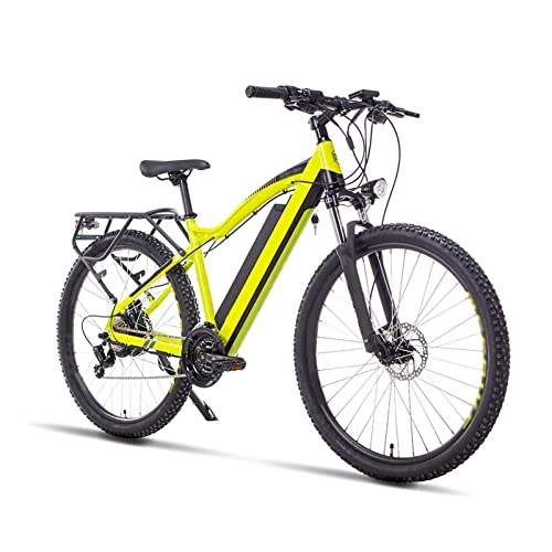 Electric Bike : Electric bike 27.5" Electric Bike for Adults 400W 15.5 MPH Adult Electric Bicycles Electric Mountain Bike, 48V 13 Ah Removable Lithium Battery, 21S Gears, lockable Suspension Fork ( Color : Yellow )