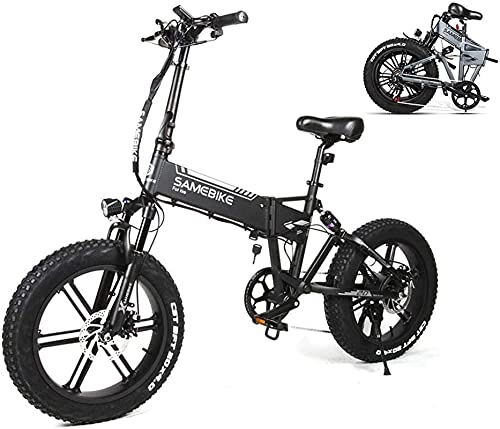Electric Bike : Electric Bike 500W Full Suspension Fat Tire Ebike Folding Electric Bicycle with 48V 10.4AH Lithium Battery for Adults (Color : Black) (Color : Black)