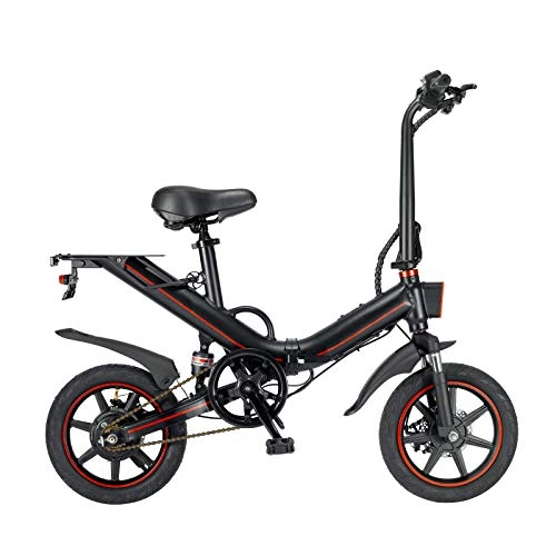 Electric Bike : Electric Bike Adult Foldable 14 inch Motor 360W 48V 10 / 15Ah Rechargeable Lithium Battery, Max Speed 25 km / h, Ebike Bicycle For Adults Commuting (10AH Black)