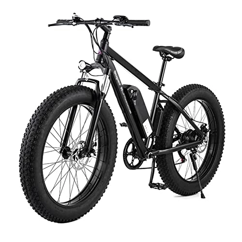 Electric Bike : Electric bike Adults Electric Bike 1000W Motor Max Speed 28Mph 26"Fat Tire Electric Bicycle 48V 17Ah Lithium Battery Snow Beach E-Bike Dirt Bicycles (Color : Black)