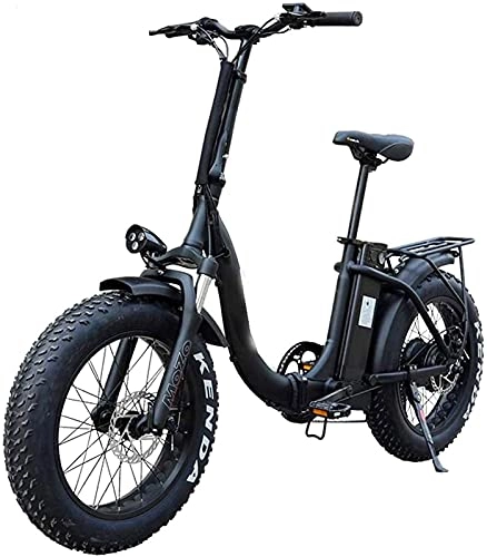 Electric Bike : Electric Bike Bikes, Adult Folding Electric Bicycle 20in Fat Tire Electric Bicycle with Removable 10.4ah Lithium Ion Battery Pack 500w City Ebike Driving Range of 3160 Kilometers Dualdisc Brakes
