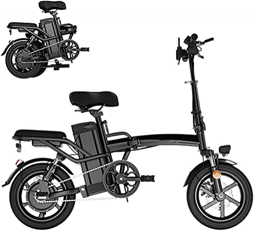 Electric Bike : Electric Bike Bikes, Folding Electric Bike, 400w City Commuter bike, 14 Inch Electric Bicycle With LCD Display, 48v Removable Lithium Battery, Full Suspension bike for all Terrains, Beach Mountain Snow Urb