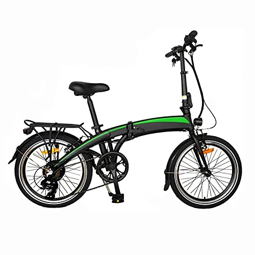 Electric Bike : Electric Bike, E Bike City bikes Folding Bike Bicycle Made of Aerospace Aluminum, 7.5Ah Battery, 250 W Motor, Range Up to 50-55km, Black