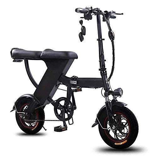 Electric Bike : Electric Bike, Easy Folding And Carry Design Two-Wheel Mini Pedal Electric Car Lightweight And Aluminum Folding Bike with Pedals for Men And Women, 110km