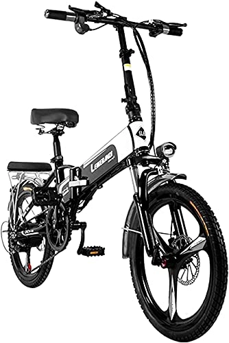 Electric Bike : Electric Bike Electric Bikes for Adults 20" Tire Folding Electric Bike with 350W Motor and Removable 48V 12.5Ah Lithium Battery 7Speed Ebike Al Alloy and Dual Disc Brakes Electric Bicycle Black