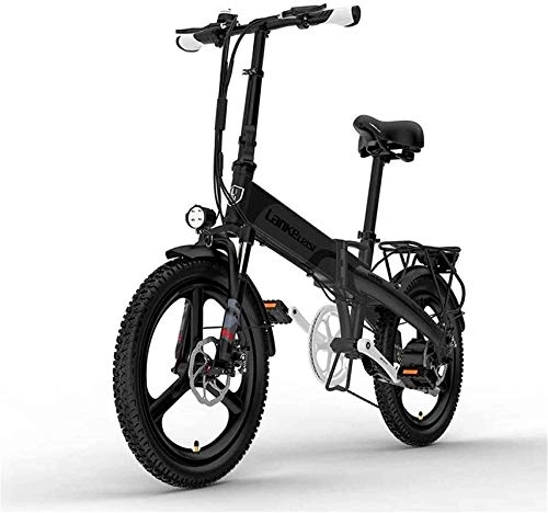 Electric Bike : Electric Bike Electric Mountain Bike 20 Inch Electric Mountain Bike 400W Motor 48V 10.4Ah Removable battery With LCD Display & Rear Carrier 5 Level Pedal Assist Long Endurance Lithium Battery Beach Cr