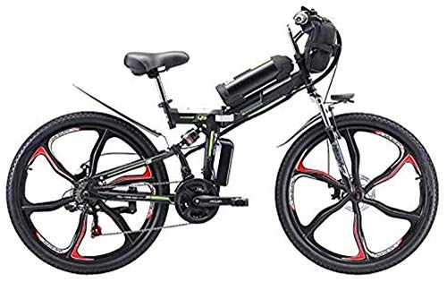 Electric Bike : Electric Bike Electric Mountain Bike 26'' Folding Electric Mountain Bike, Electric Bike with 48V 8Ah / 13AH / 20AH Lithium-Ion Battery, Premium Full Suspension And 21 Speed Gears, 350W Motor, 8AH for the