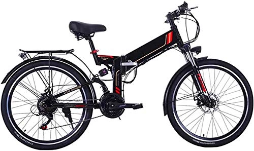 Electric Bike : Electric Bike Electric Mountain Bike 26 Inch Electric Bike Folding Mountain E-Bike 21 Speed 36V 8A / 10A Removable Lithium Battery Electric Bicycle for Adult 300W Motor High Carbon Steel Material Lithi