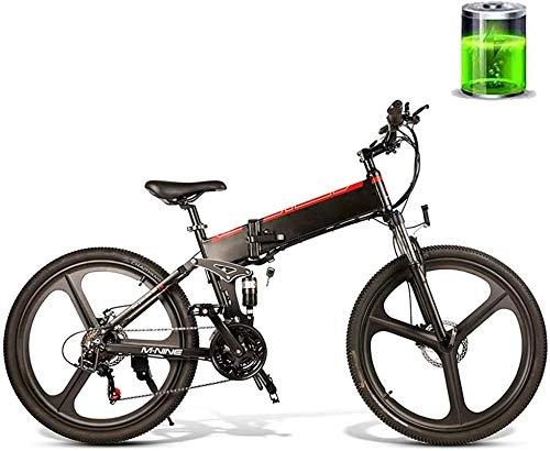 Electric Bike : Electric Bike Electric Mountain Bike 26 Inch Foldable Electric Bicycle 48V 10AH 350W Motor Mountain Electric Bicycle City Bicycle Male And Female Adult Off-Road Vehicle Lithium Battery Beach Cruiser f