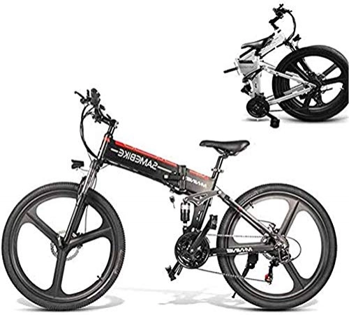 Electric Bike : Electric Bike Electric Mountain Bike 350W Folding Electric Mountain Bike, 26" Electric Bike Trekking, Electric Bicycle for Adults with Removable 48V 10AH Lithium-Ion Battery 21 Speed Gears Lithium Bat