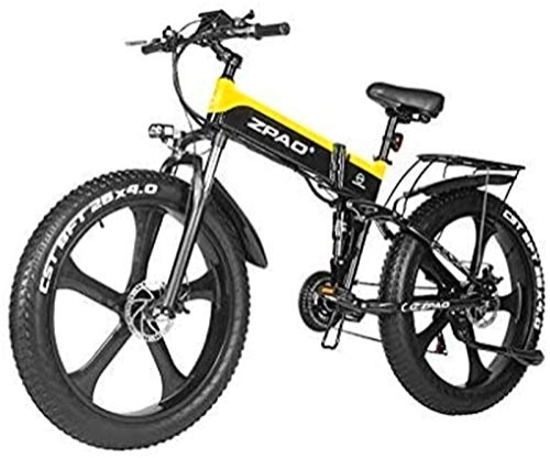 Electric Bike : Electric Bike Electric Mountain Bike Adults 48V 1000W Electric Bike Electric Mountain Bike 26inch Fat Tire E-Bike 21 Transmission Speeds Beach Cruiser Mens Sports Mountain Bike Lithium Battery Hydraul