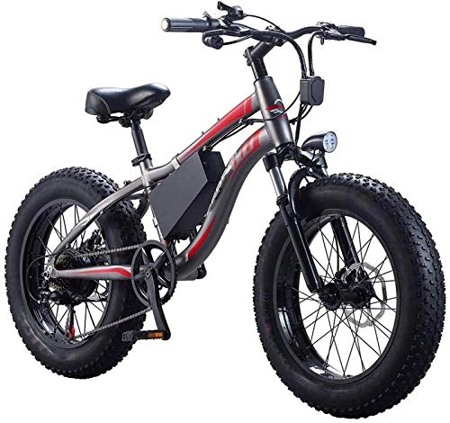 Electric Bike : Electric Bike Electric Mountain Bike Adults Beach Electric Bike, 250W Waterproof Motor 20 Inches 4.0 Fat Tire Electric Bicycle 7 Speed Shifter Dual Disc Brakes Snowmobile Removable Battery for the jun