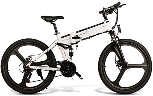 Electric Bike : Electric Bike Electric Mountain Bike Electric Bicycle Lithium Battery Folding Power Supply Cross-Country Mountain Bike Lightweight Smart Commuter Fitness 48V for the jungle trails, the snow, the beach