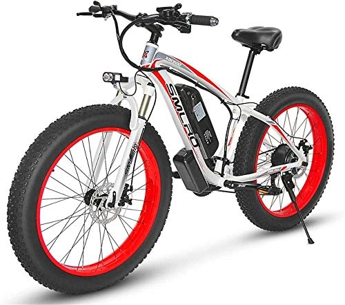 Electric Bike : Electric Bike Electric Mountain Bike Electric Bicycles, Snow Bikes / Mountain Bikes, 48V 1000W Motor, 17.5AH Lithium Battery, Electric Bicycle, 26 Inch Electric Fat Tire Bicycle for the jungle trails, t