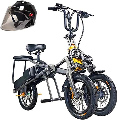 Electric Bike : Electric Bike Electric Mountain Bike Electric Bike Electric Mountain Bike 350W Ebike 14'' Electric Bicycle, 30MPH Adults Ebike with Lithium Battery, Hydraulic Oil Brake, Inverted Three-Wheel Structure