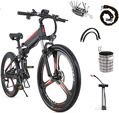 Electric Bike : Electric Bike Electric Mountain Bike Electric Bike Electric Mountain Bike 350W Ebike 26'' Electric Bicycle, 20KM / H Adults Ebike with Removable 48V / 12Ah Battery, Professional 21 Speed Gears for the jun