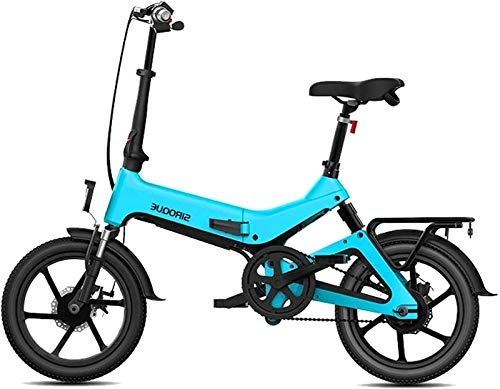 Electric Bike : Electric Bike Electric Mountain Bike Electric Folding Bike 16" With 36V 250W 7.8Ah Lithium-ion Battery, City Bicycle Booster 100KM Lithium Battery Beach Cruiser for Adults Mountain Ebike Throttle & Ped