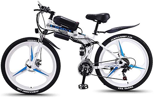 Electric Bike : Electric Bike Electric Mountain Bike Electric Mountain Bike, Folding 26-Inch Hybrid Bicycle / (36V8ah) 21 Speed 5 Speed Power System Mechanical Disc Brakes Lock, Front Fork Shock Absorption, Up To 35K