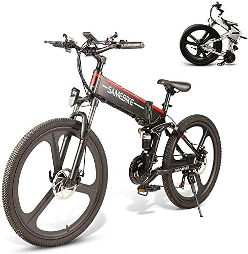 Electric Bike : Electric Bike Electric Mountain Bike Electric Mountain Bike for Adults 26" Wheel Folding Ebike 350W Aluminum Electric Bicycle for Adults with Removable 48V 10AH Lithium-Ion Battery 21 Speed Gears Lith