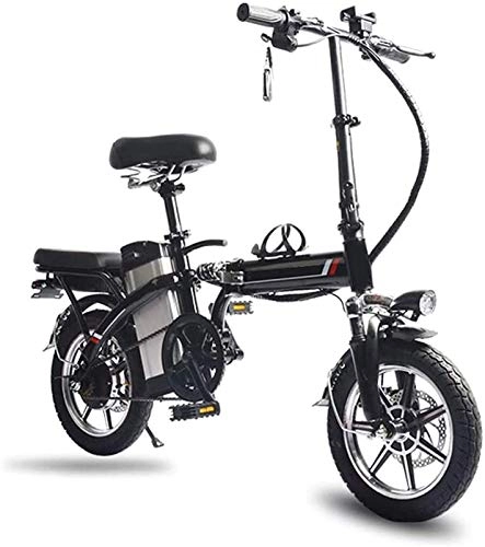 Electric Bike : Electric Bike Electric Mountain Bike Electric Snow Bike, 14" Electric Bike / Folding E-Bike / Commute Bicycle with Foldable Alloy Frame, 48V Lithium-Ion Rechargeable Battery Lithium Battery Beach Snow Bic