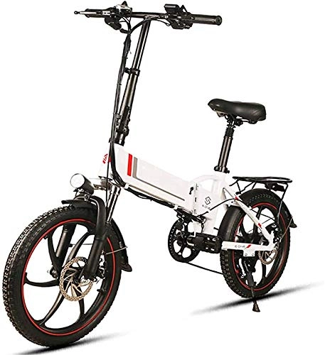 Electric Bike : Electric Bike Electric Mountain Bike Electric Snow Bike, 20 in Adult Electric Bike Folding Mountain E-Bike with 48V 8AH Lithium Battery and Aluminum Alloy Back Seat Variable Speed Electric Bicycle Str