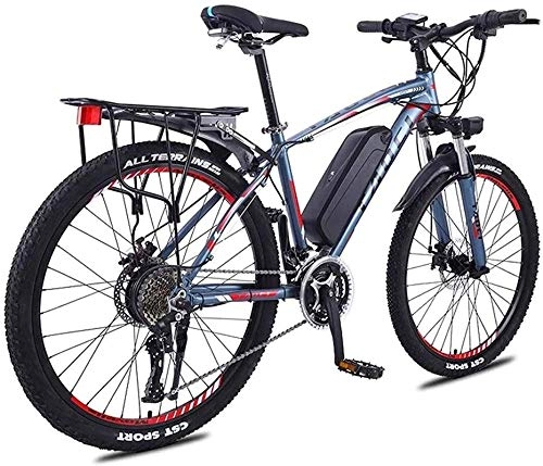 Electric Bike : Electric Bike Electric Mountain Bike Electric Snow Bike, 26 Inch Wheel Electric Bike Aluminum Alloy 36V 13AH Lithium Battery Mountain Cycling Bicycle, 27 Transmission City Bike Lightweight Lithium Bat
