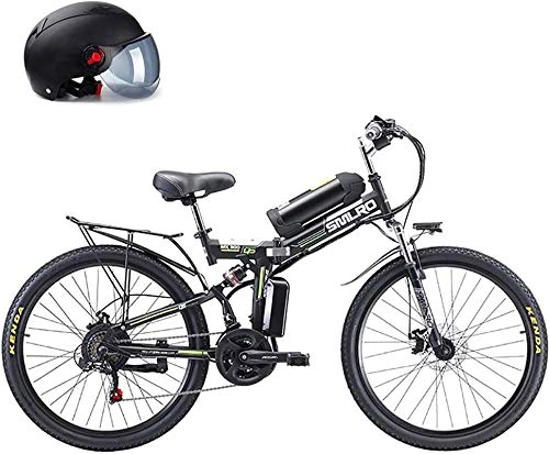 Electric Bike : Electric Bike Electric Mountain Bike Electric Snow Bike, 26" Power-Assisted Bicycle Folding, Removable Lithium Battery 48V 8AH, 350W Motor Straddling Easy Compact, Folding Mountain Electric Bike Lithi