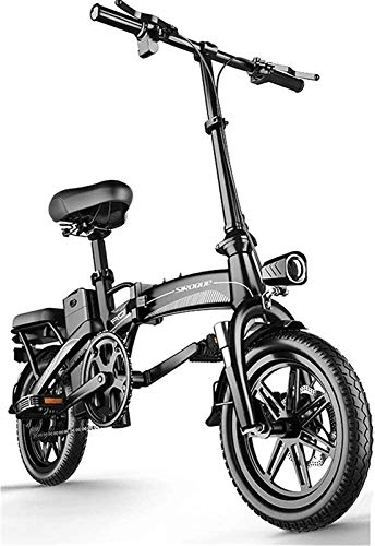 Electric Bike : Electric Bike Electric Mountain Bike Electric Snow Bike, Fast Electric Bikes for Adults Portable Easy to Store in Caravan, Motor Home, 14" Electric Bicycle / Commute Ebike, 48V Lithium-Ion Battery and S