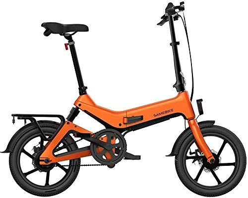 Electric Bike : Electric Bike Electric Mountain Bike Electric Snow Bike, Folding Electric Bike 16" 36V 350W 7.5Ah Lithium-Ion Battery Electric Bikes for Adult Load Capacity 150 Kg with Rear Seat Lithium Battery Beach