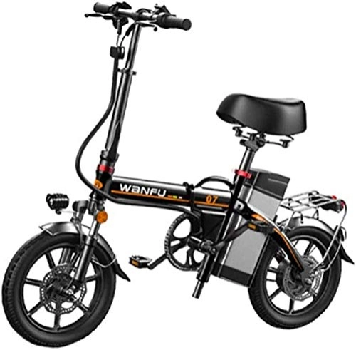 Electric Bike : Electric Bike Electric Mountain Bike Fast Electric Bikes for Adults 14 inch Wheels Aluminum Alloy Frame Portable Folding Electric Bicycle with Removable 48V Lithium-Ion Battery Powerful Brushless Moto