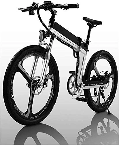 Electric Bike : Electric Bike Electric Mountain Bike Mini Electric Bike, with 400W Motor 26'' Folding Mountain Electric Bicycle Hidden Removable Lithium Battery Dual Disc Brakes City Electric Bike for Adults Unisex L