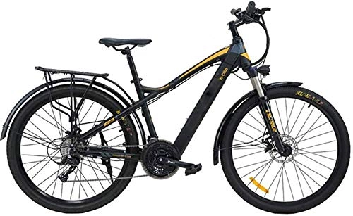 Electric Bike : Electric Bike Electric Mountain Bike Mountain Electric Bike, 27.5 Inch Travel Electric Bicycle Dual Disc Brakes with Mobile Phone Size LCD Display 27 Speed Removable Battery City Electric Bike for Adu