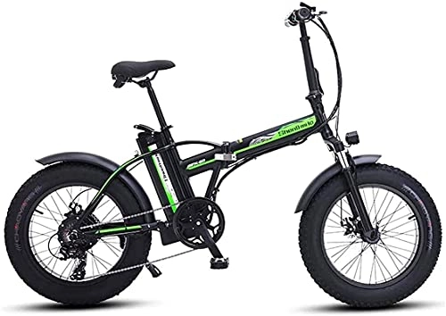 Electric Bike : Electric Bike Fast Electric Bikes for Adults 20 Inch Electric Bicycle, Aluminum Alloy Folding Electric Mountain Bike with Rear Seat, Motor 500W, 48V 15AH Lithium Battery, Urban Commuter Waterproof