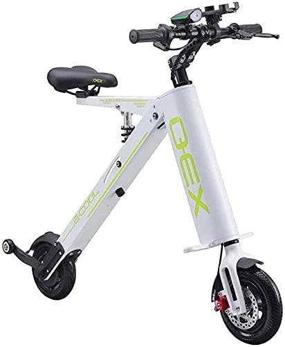 Electric Bike : Electric Bike Fast Electric Bikes for Adults Folding Electric Bike Bicycle Adult Maximum Speed 20km / h 20KM Long Range with LCDdisplay TwoWheeled Battery Car (Color : White)