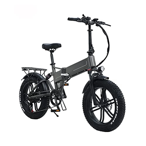 Electric Bike : Electric Bike Foldable 2 Seat for Adults Electric Bicycle 800w 48v Lithium Battery 4.0 Fat Tire Folding E Bike (Color : Black)