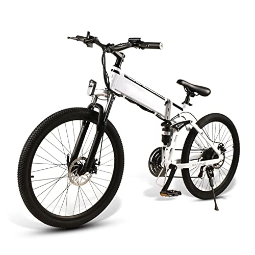 Electric Bike : Electric Bike Foldable 500w E Bikes 20 MPH 26 INCH Tire Mountain Electric Bike 21 Speed 48V 10.4Ah Folding Electric Bicycle (Color : B)