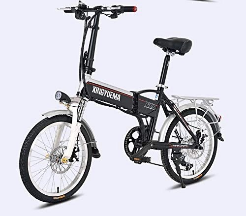 Electric Bike : Electric Bike, Folding Portable E-Bike, 36V 8AH Lithium Battery, Folding Electric Bike for Adult, 20inch Scooter Electric with LED Headlight