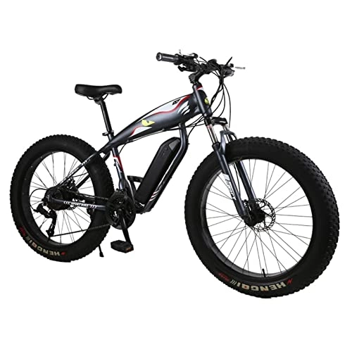 Electric Bike : Electric Bike For Adults 26 Inch Fat Tire 48V 1000W / 1500W Powerful Motor Electric Snow Beach E Bike 21 Ah Li-Ion Fat Tires Off-Road Electric Mountain Bike (Color : BLACK 1000W)