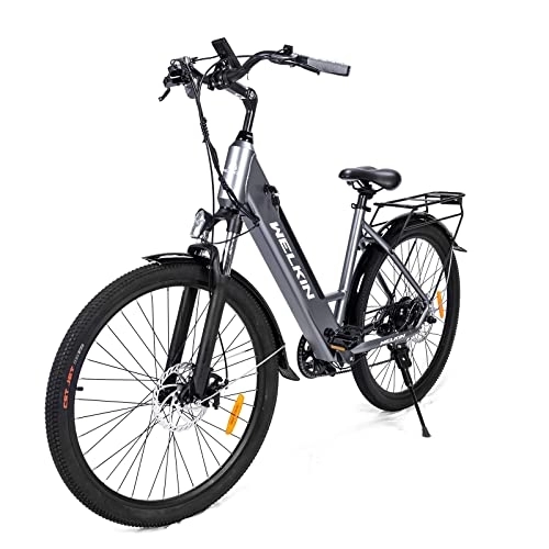 Electric Bike : Electric Bike for Adults, 27.5in Mountain Bike, Removable Li-Ion Battery 250W, Max Speed 25km / h(Silver)
