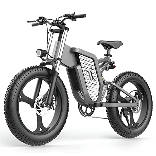Electric Bike : Electric Bike for Adults Full Suspension 500W Motor with 48V / 20AH Lithium Battery 20" Tire Electric Bicycles 35mph Maximum, 5 Speed E Bike (Size : 15Ah)