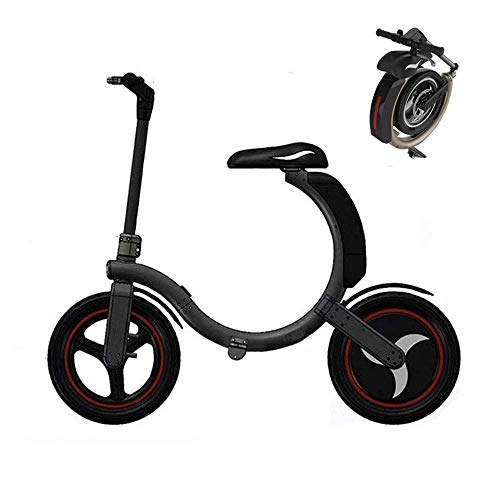 Electric Bike : Electric Bike, Urban Commuter Folding E-bike, Electric Bikes Smart Portable Scooter With Led Speed Up To 30Km / h, Collapsible Frame Travel Pedal Car, 350W Engine Bicycle(Black)