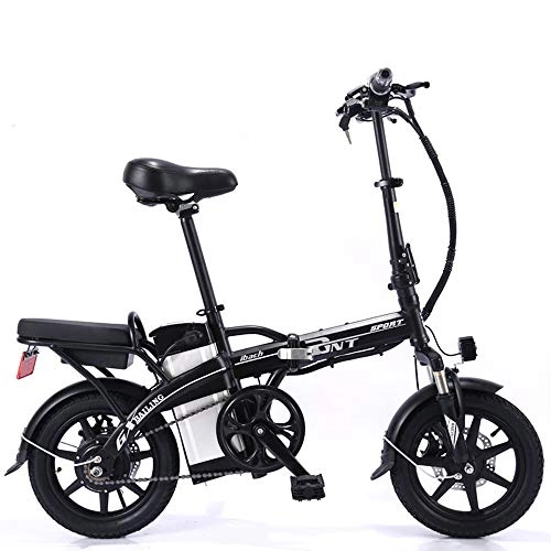 Electric Bike : Electric Bike Urban Commuter Folding E-Bike, Max Speed 25Km / H, 14Inch Super Lightweight, 350W / 48V Removable Charging Lithium Battery, Unisex Bicycle