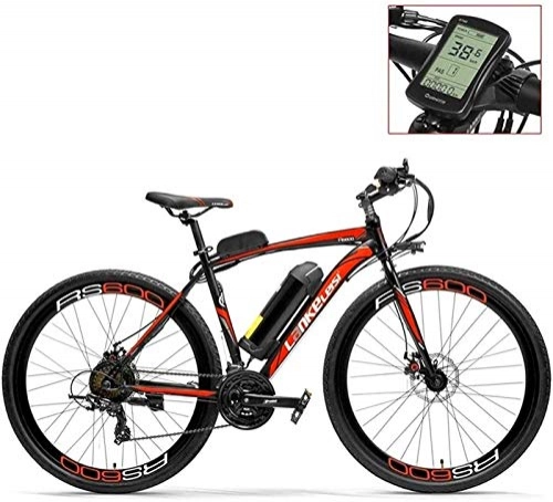 Electric Bike : Electric Bikes, 700C Pedal Assist Electric Bike 36V 20Ah Battery 350W Motor Aluminium Alloy Airfoil-Shaped Frame Both Disc Brake 20-35km / h Road Bicycle , E-Bike ( Color : RedLCD , Size : Standard )